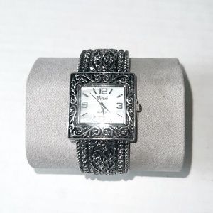 New Vivani cuff watch silver tone women's